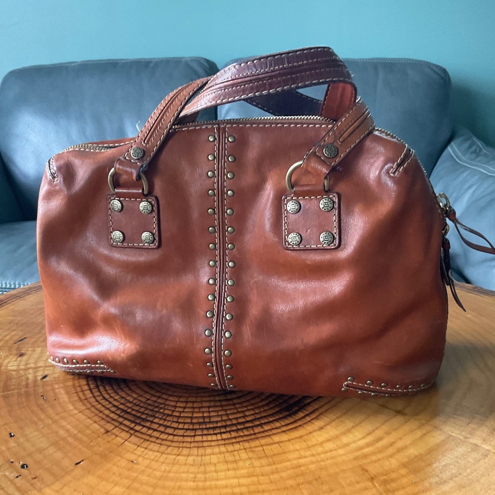 MICHAEL MICHAEL KORS: Astor Studded Leather Bag Satchel Vintage